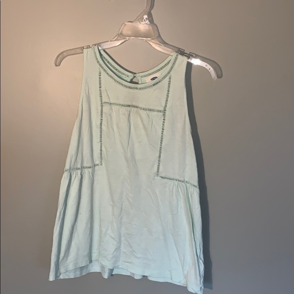 Mint green sleeveless blouse